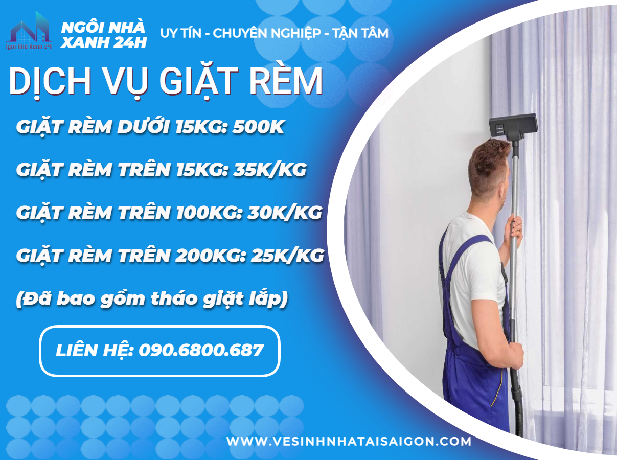 Dịch vụ giặt rèm cửa Tân Bình uy tín, chuyên nghiệp năm 2025