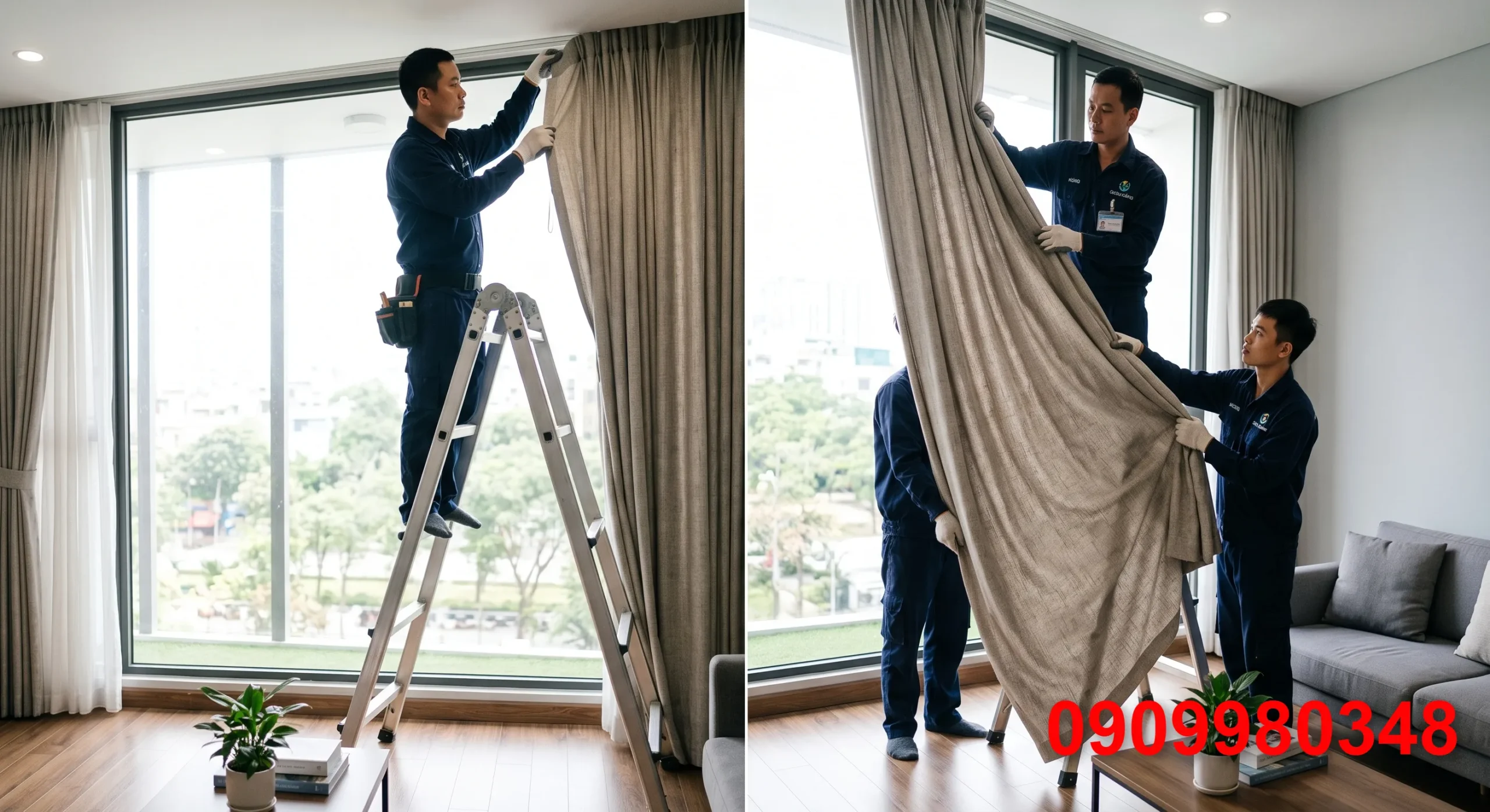 Giặt rèm cửa Đà Lạt 2026: Quy trình tháo ráp tận nhà