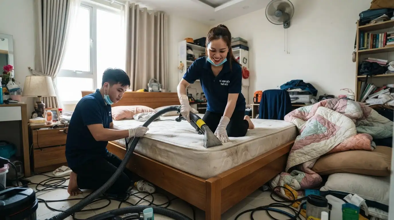Giặt Nệm Cao Su Gò Vấp Diệt Khuẩn, Lấy Ngay Giá Rẻ - ve-sinh-nem-thu-duc-s2